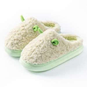 Free Shipping WomenS Winter Cotton Slippers Color-Blocked Design For Home Use Suitable For Couples Thickened For Warmth Non-Slip And With A Fluffy Lining