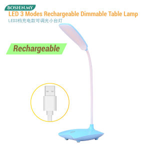 LED USB 3 Modes Dimmable Foldable Table Lamp Study Bedside Living Room Night Light Lampu Meja Sisi Katil LED