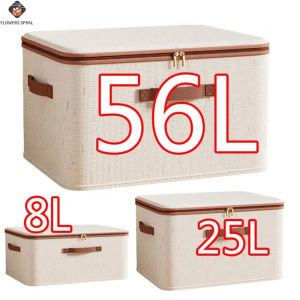 Large Household Storage Box With Zipper And Lid Made Of Cotton And Linen Material Used For Storing Clothes Toys And Blankets