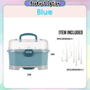 [Choo Choo Toy] Portable  Baby Milk Bottle Storage Box Bottle Drying Rack with Cover Rack Botol Susu 奶瓶收纳箱 - TW28