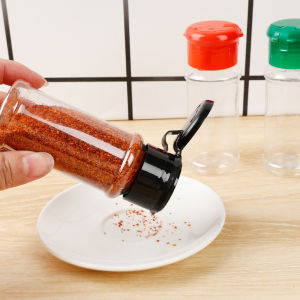 [Warm Homie] 100ml Jars for Spices Salt and Pepper Shaker Transparent Seasoning Jar Spice Plastic Barbecue Condiment Kitchen Spice Jar