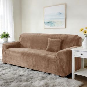 Stretch Velvet Sofa Cover For Living Room Elastic Thick Non Slip Slipcover For L-shaped Corner Couch Covers Furniture Protector
