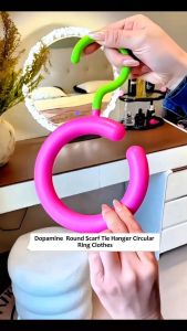 3pcs Space Saving Circular Hanger Dopamine Color Scarf Tie Belt Organizer For Small Closet