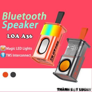 Loa A36 Bluetooth mini xách tay nhỏ gọn âm thanh siêu hay đèn led nhấp nháy kết nối được 2 loa cùng lúc