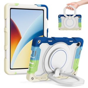 Kids 3 Layer Heavy Duty Shockproof Case for Redmi Pad 2 SE 9.7 2026 CaseXiaomi POCO Pad C1 Casewith Rotating Stand & Pen Holder & Shoulder Strap