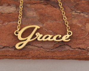 023 Kalung Custom Liontin Nama Polos Bisa Buat Nama Sendiri Lapis Emas 24k Anti Karat