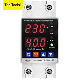 Reliable Over Under Voltage Protector 40A 220V with LCD Display Adjustable for Power Surge and Voltage Fluctuation Protection