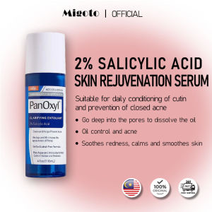 PanOxyl Clarifying Exfoliant 2% Salicylic Acid Serum Alcohol-Free Gentle Exfoliating Toner Deep Pore Cleanser Dissolve Excess Oil Control Acne Breakouts Minimize Pores Reduce Redness Calm Irritation Blue Algae Antioxidants For Daily Skin Conditioning Prev