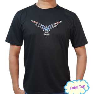 PROMO!!Kaos oblong pria murah lengan pendek motif EA9LE prin distro bahan katun tebal ukuran L. XL