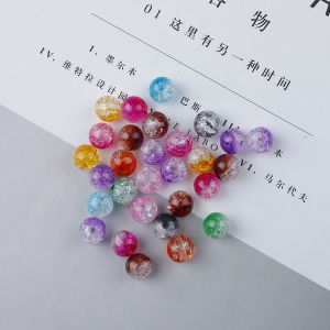 8/10/12mm 30-100Pcs Mix Color Double Colored Cracked Beads Spacer Acrylic Loose Beads For Jewelry Making Handmade DIY Bracelet