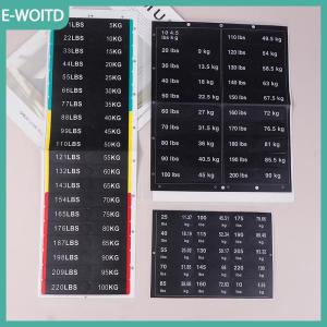 【E-WOITD】 Trọng lượng Stack nhãn 4.5kg đến 150kg nền đen số Trắng Trọng lượng Stickers cho thiết bị tập thể dục phòng tập thể dục sức mạnh Đào Tạo