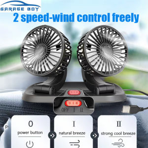 Car fan USB car large truck high-power powerful silent air-conditioning refrigeration double-head adjustable angle