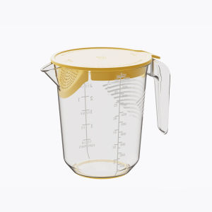 Vision 1000ML Filter Measuring Cup with Scale Egg Liquid Filtration Measuring Cup Egg Liquid Mixing Cup Built-in Filter Clear Removable Filter Mixing Kitchen Baking Gadget