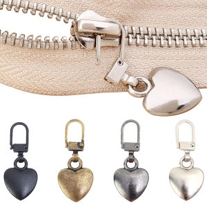 Zippers Puller Head Heart Shape Detachable Metal Zipper Slider Repair Kits For Broken Buckle Travel Bag DIY Sewing Craft