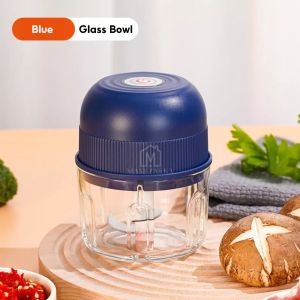 🇸🇬 Ready Stock Mini Electric Food Chopper Type-C Rechargeable Garlic Meat Grinder Glass Bowl