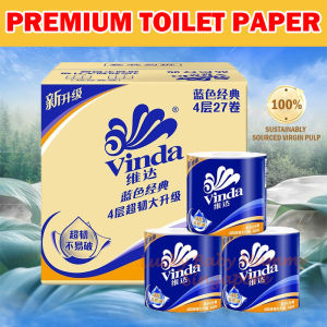 Vinda 4Ply Ultra Strong Toilet Paper Roll 140g Premium High Quality Toilet Paper Roll 27 Rolls/box