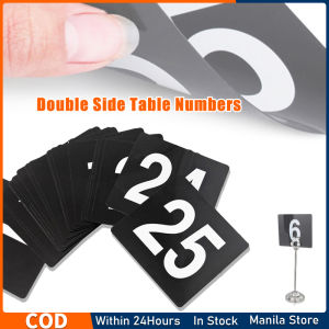 2 inch Double Side Plastic Table Numbers 1-25/1-50 white on Black for Restaurant Wedding Party Banquets