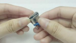 Gebildet 5pcs Momentary Push Button Screw Type terminals Stainless Steel Metal Waterproof Button 16mm 2A 12V/24V/125V/250V with 2 Screw Terminals Stainless Steel (Flat Head)