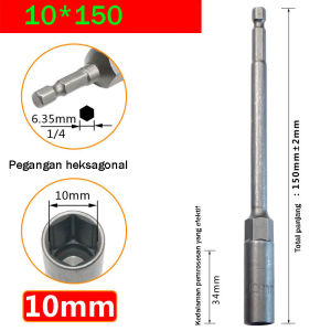 Khẩu Chụp Bulong Sâu Lòng 150mm - Lắp Nhanh Chân Lục Giác Dùng Cho Máy Khoan Bắn Vít
