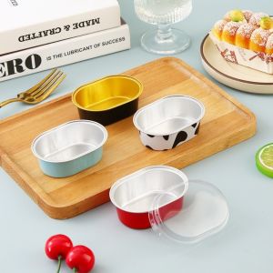 ART SUPPLIESX 20Pcs Aluminum Foil Baking Cups Oval Party Tray Cupcake Cups Disposable Gold Baking Muffin Box Party Supply