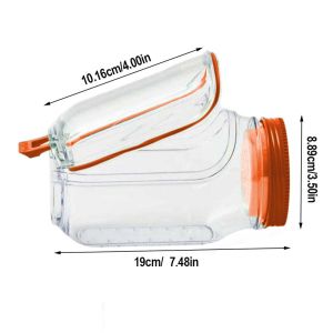 Aitemay 1000ml Portable Salad Pod Mason Jar Side Opening-Leakproof Dressing Container Reusable Plastic Salad Container Sauce Compartments Freezer Dishwasher Safe