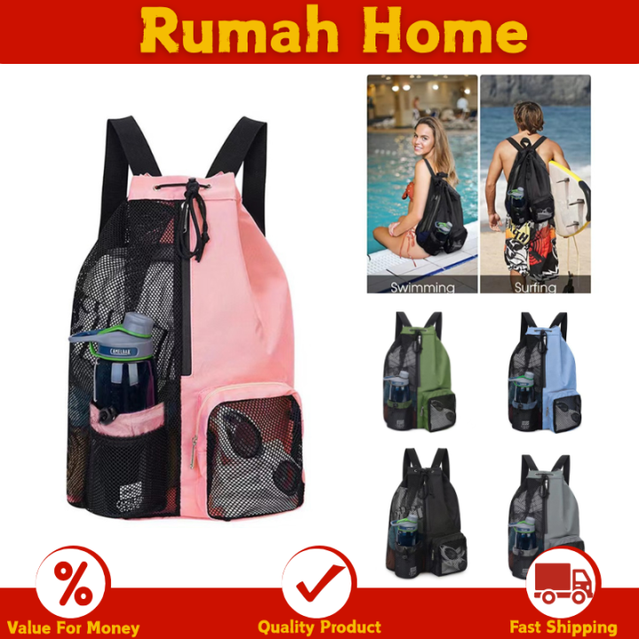 SG%20RumahHome%C2%AE%20Nylon%20Drawstring%20Bag%20Waterproof%20Swim%20Backpack%20-%20Wet%20Dry%20Separate%20With%20Pouch%20Mesh%20Gym%20Beach%20Bag%20for%20Travel%20&%20Sport%20Lightweight%20-%20Image%203
