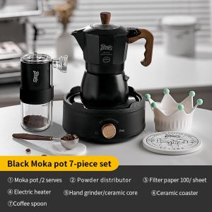 BINCOO Moka Pot Double-valve Household Small Coffee Pot Espresso Machine Set Coffee Utensils 2Cups