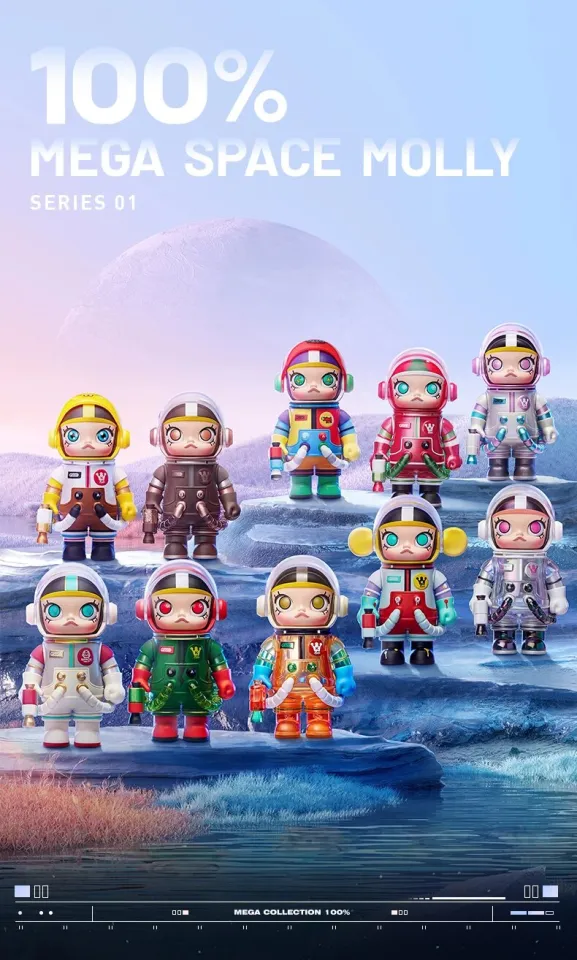 POP MART MEGA COLLECTION 100% SPACE MOLLY SERIES 1pcs Box POPMART Blind Box  Action Figure