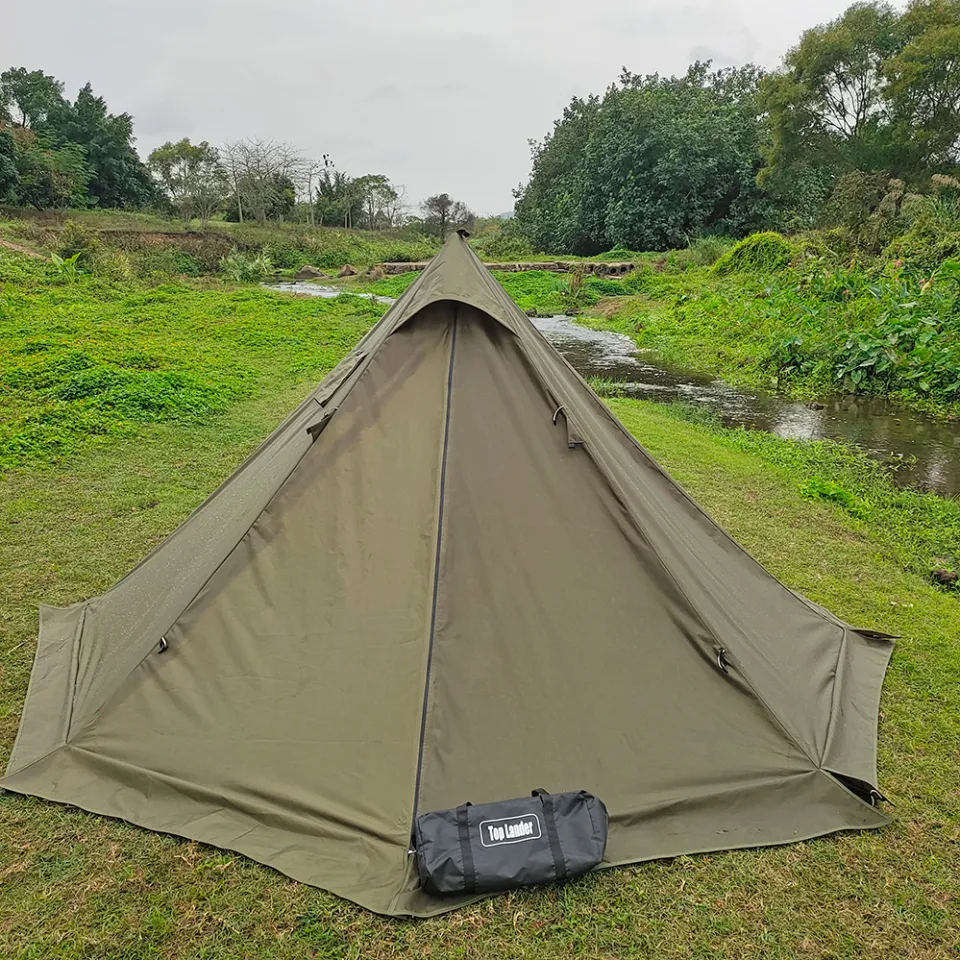 Canvas teepee tent with stove hotsell