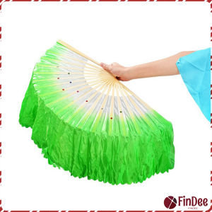 FinDee พัดผ้าไหมเรยอน ไล่โทนสี พัดระบำ พัดระบำจีน พัดผ้าสังเคราห์ พัดฟ้อนรำจีน อุปกรณ์การแสดง Dance fan