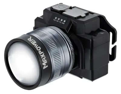 Senter Zoom 100 Watt Teleskop Led Fokus /Senter Kepala Zoom Maxpower/Senter Kepala Zoom MAX POWER 100 Wat Cahaya Putih/Senter Kepala ZOOM LED LASER /Senter Kepala Led Laser Zoom Out Waterproof IPX6 -Mode Dimmer Dengan Indikator Baterai Tahan 50Jam