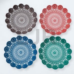 4 lusin / 48 pcs Piring MOTIF bunga lavender Rotan Plastik Buah 22 cm