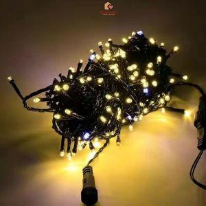 Đèn led trang trí Noel Tết dài 40 mét màu Vàng chống mưa nắng hàng chất lượng Jack cắm kết nối nhanh thuận tiện