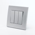Bộ công tắc ba 1 chiều 16A màu Trắng hoặc màu Xám bạc, dòng vuông Vivace  đẳng cấp - Schneider Electric - KB33_1_WE_G19; KB33_1_AS_G19. 