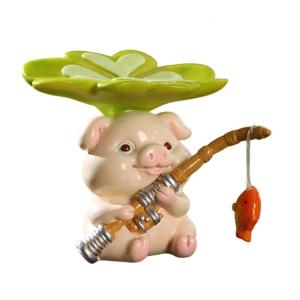 รูปปั้นชาวประมงสัตว์ทำจากเรซินโต๊ะลำธารภูเขาสำหรับจัดแสดงต้นคริสต์มาสจิ๋วไฟเปลี่ยนสีได้