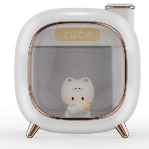 Portable Cute Pet Air Humidifier with Night Light 500ml Water Tank/1200 mah Battery/ Double Spray Head Nozzle Aroma Essential Oil Diffuser
