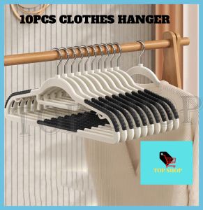 TOP SHOP Household Products Rubber Non-slip Wet And Dry Reinforced Double Plastic Hangers Home Storage Adult Hanger Windproof Design