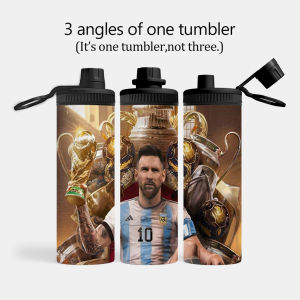 Messi Insulated Water Bottles Stainless Steel Wide Mouth Spout Lid 600ml Leakproof Double Wall Vacuum Insulated Sports Bottle Lightweight