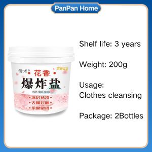 PanPan 200g Floral Explosive Salt Remove Sabun Badang Makeover Fabric Kerak Kuali Sabun Baju laundry detergent 爆炸盐 去油渍污渍清洗发黄衣物 洗衣粉