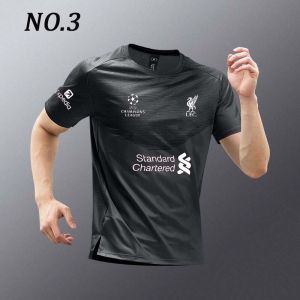 Liverpool Fc T Shirt Men Jerseys Casual Breathable Round Neck Short Sleeves Outdoors Sports Fitness Dry Fit T Shirt