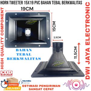 Horn Corong Tweeter 15x19 Plastik / Corong Twiter 15x19cm Bahan PVC Tebal