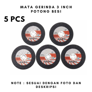 5 Pcs Mata Gerinda Potong Besi 3 Inch Cutting Wheel Disc Roda Gerinda 3" Batu Gerinda 75mm