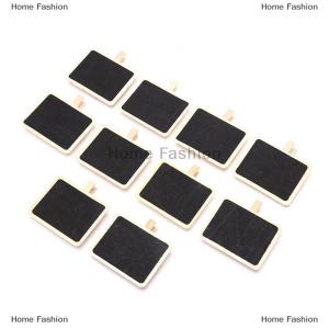 [COD] Home Fashion 10Pcs Mini Wooden Blackboard Clip Message Note Board Home Store Decoration