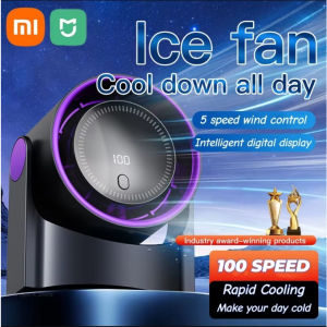 Kipas Mini Desktop Wall-mounted Fan 360 Air Supply PortableRechargeable Digital Display 100 Gear High-speed Turbo Fan