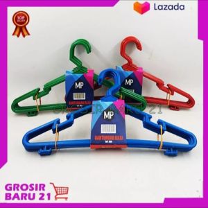Hanger Gantungan Baju Plastik Lidi Dewasa Warna 6 PCS BY Grosir Baru 21