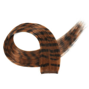 Christmas Stripe Printed Clip in Hair Extensions Synthetic Straight Hair Highlights 18 Inches Colorful Wig Hairpieces Girls