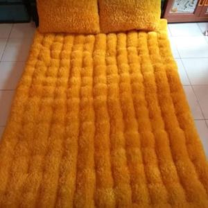 Kasur Santai Depan Tv Bulu Tebal  Halus Lembut Murah Gender Polos/Lantai Bulu Rasfur 2 Bantal Dewasa