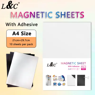 【PH Ready Stock】L&C 10 Sheets Magnetic Sheet A4 ordinary Flexible Rubber Magnet stickers with Adhesive & Non-adhesive for Science Project Rubber Magnets Module School Supplies