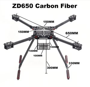 RCtoSky ZD550 550mm/ZD650 650mm Carbon fiber Quadcopter Frame FPV Quad with Carbon Fiber Landing Skid F550