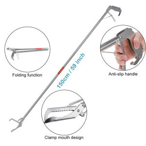 Boxing Vm 1.5M Stainless Steel Snake Tongs Reptile Grabber Catcher Wide Jaw Snake Control Pliers Tool